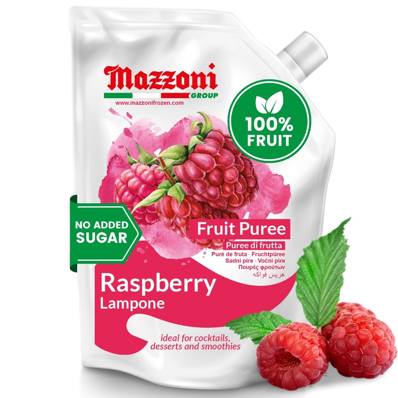 Raspberry Puree, 100% Pure Raspberries, Just Fruit, No Sugar Added, Real Fruit For Smoothies, Drinks, Cocktails, Fruit Juice - 2