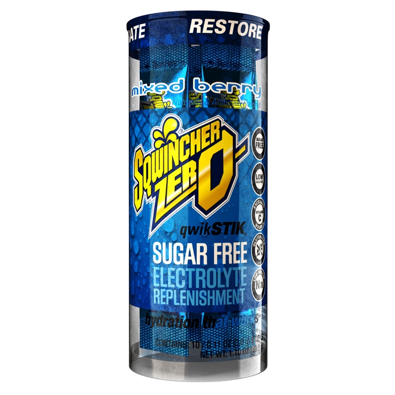 Sqwincher Zero Qwik Stik, Sugar Free, Low Calorie, Low Sodium Electrolyte Replacement Powder Hydration Drink Mix, Mixed Berry, 0