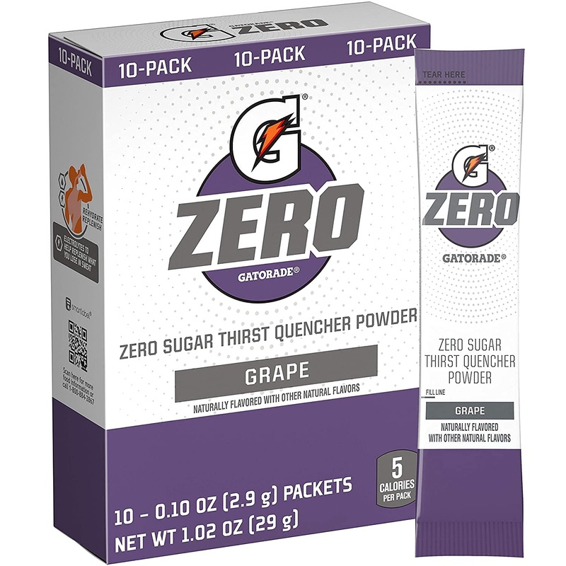 The Gatorade Company, Gatorade G Zero, Sugar Free Powder Sticks, 0.10Oz Packets (Mixes With 20 Ounces Of Water) 10 Pack (Grape)
