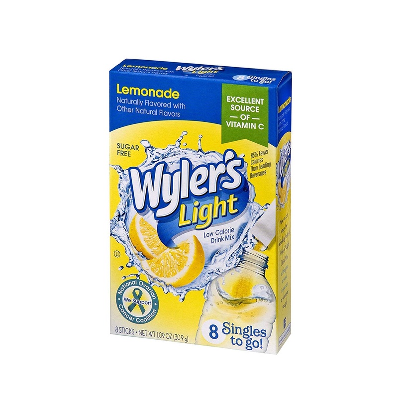 Wyler'S Light Singles To Go Powder Packets, Water Drink Mix, Lemonade, 8 Count Per Pack (Pack Of 3)
