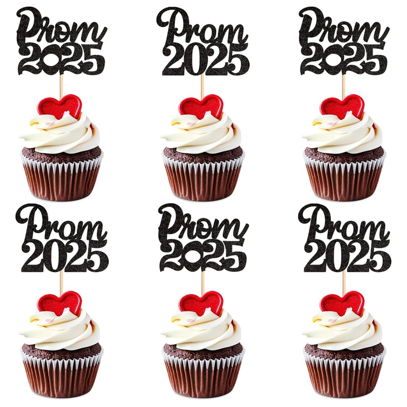 24 Pack Prom 2025 Cupcake Toppers Class Of 2025 Congrats Grad Cupcake Picks For 2025 Graduation Theme Birthday Party Supplies De