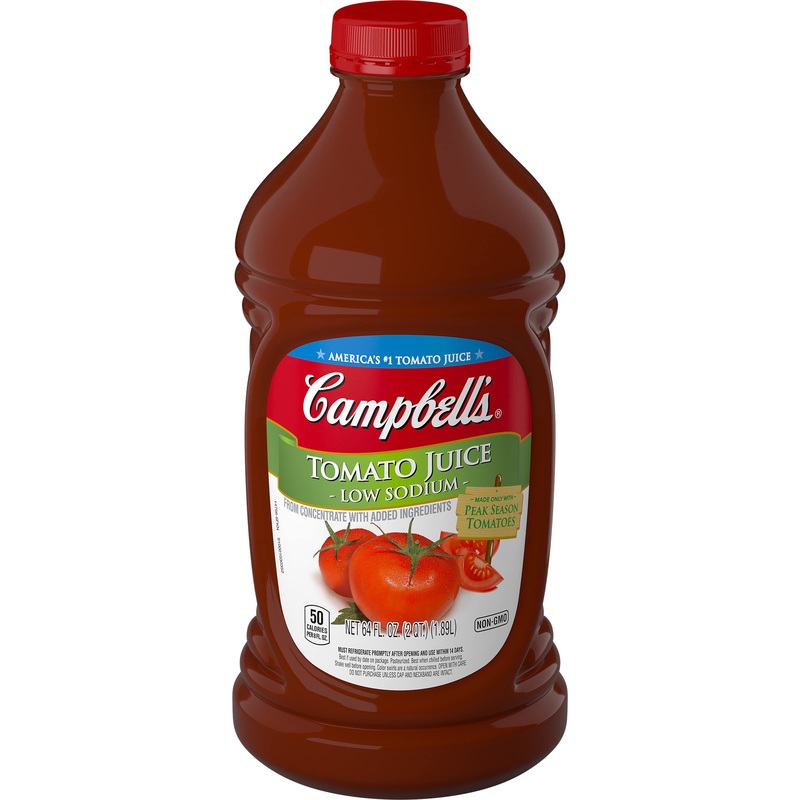 Campbell'S Tomato Juice, Low Sodium, 64 Ounce (Pack Of 4)