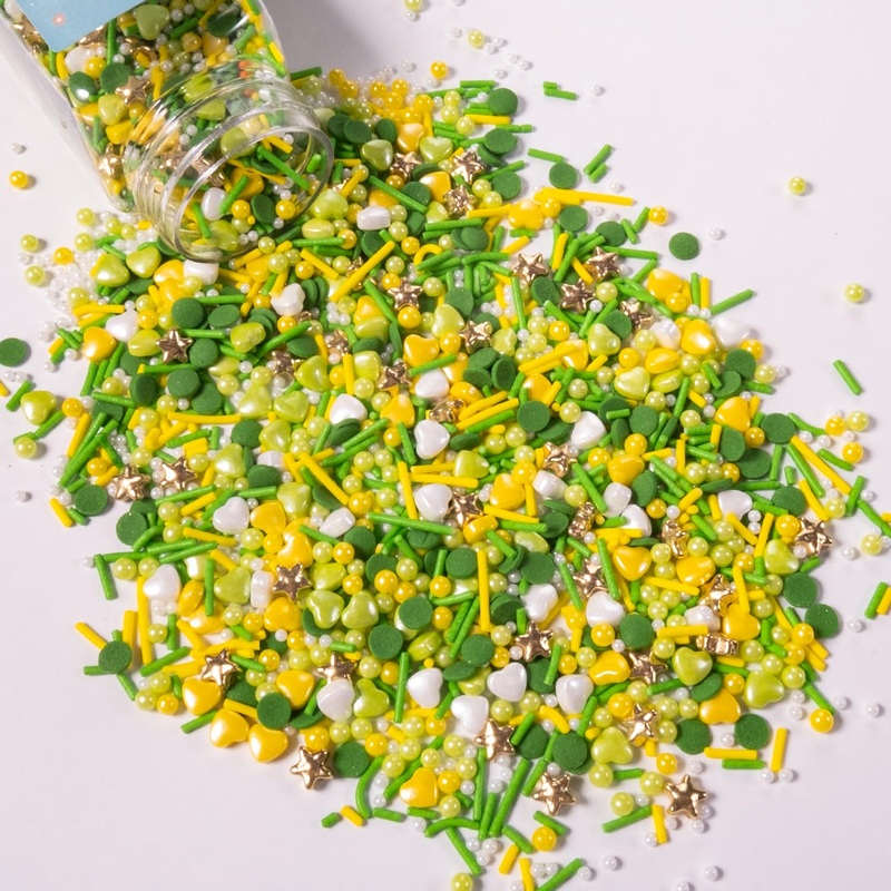 Cobakey Easter Sprinkles For Cookies 4.23 Ounce Spring Sprinkles For Baking Gold Star Edible Heart Perfect For Easter Cake Decor