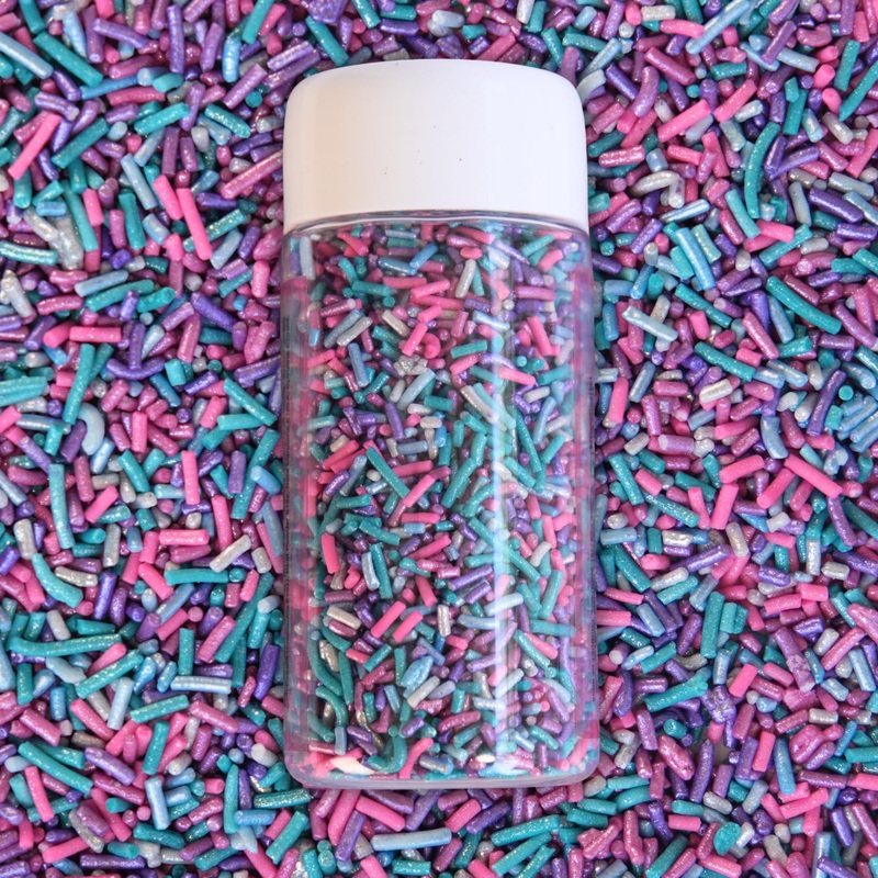 Confect Rainbow Sprinkles (Confetti Explosion)- Edible Multicolor Baking Toppings-Custom Blend Jimmies For Cake, Cupcake & Cooki
