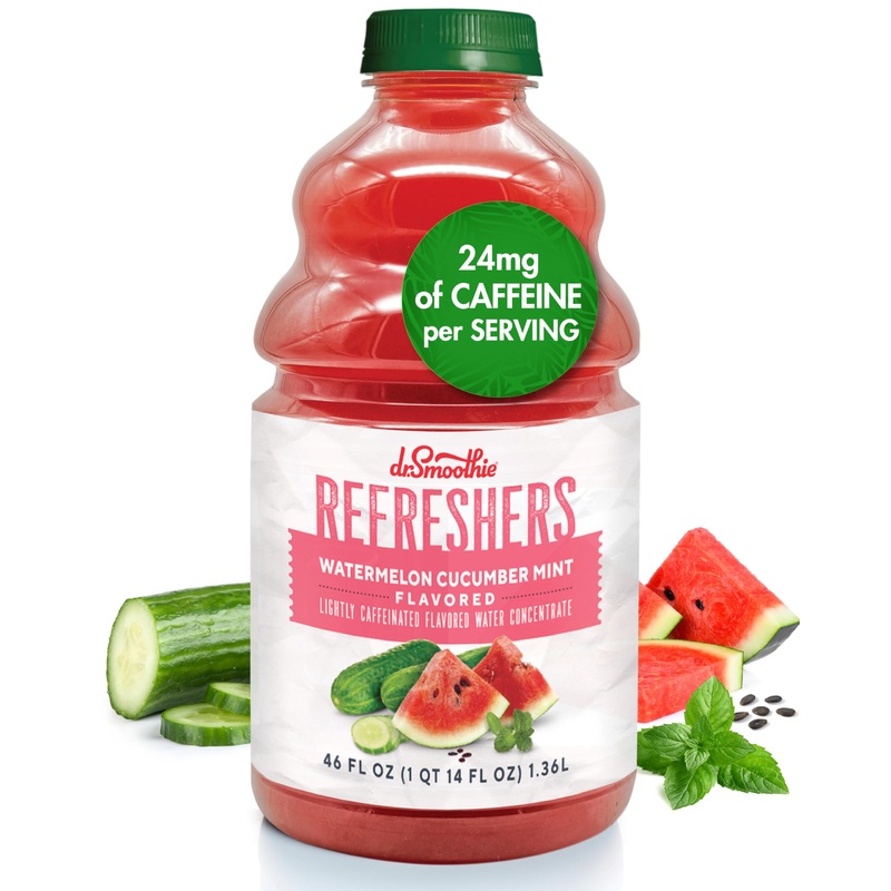 Dr. Smoothie Refreshers Watermelon Cucumber Mint - Made With Real Fruit Juice - Drink Concentrate, No Artificial Colors, Shelf-S
