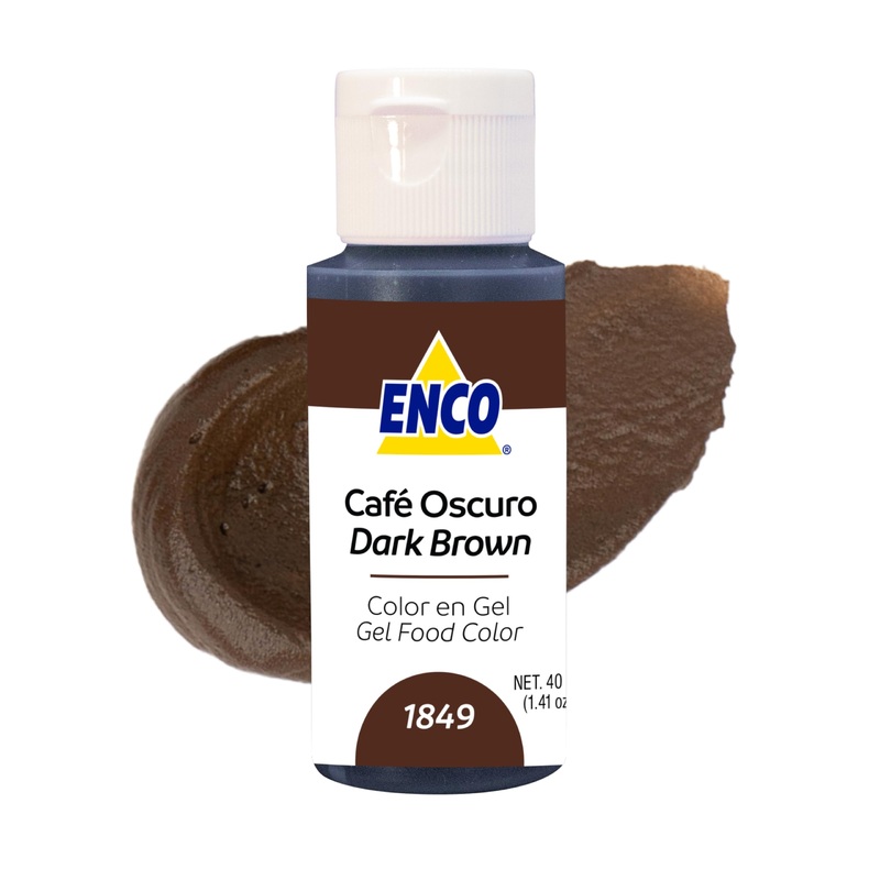 Enco Food Coloring Gel Dark Brown 1.41 Oz (40G) Concentrated, Vegan