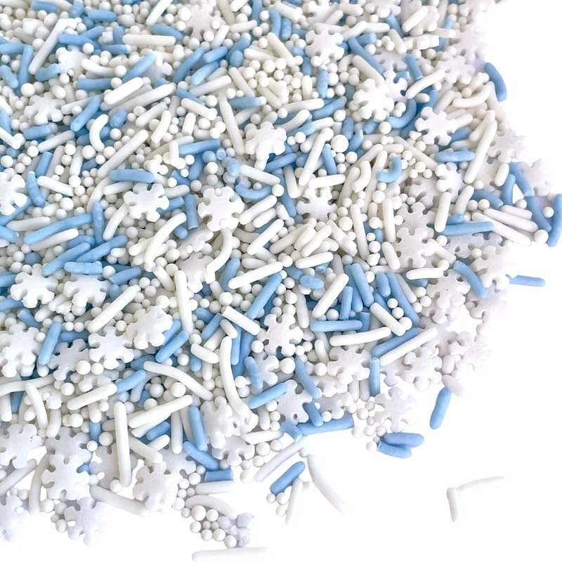 Manvscakes, Natural Sprinkles, No Artificial Dyes, Snowflake Edible Sprinkles, Holiday Cake Decorations, Dessert, Cookies, 3 Oun