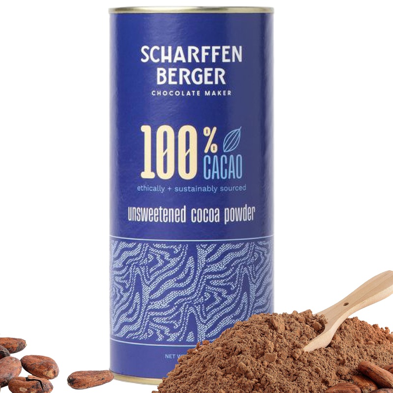 Scharffen Berger 100% Cacao Unsweetened Dark Chocolate Cocoa Powder (6 Ounce, Pack Of 6) - Gluten Free, Non Gmo, Natural Chocola