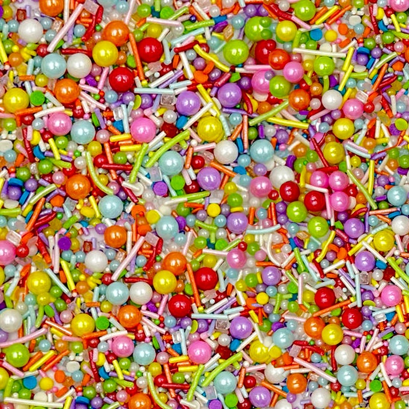 Sentovac Rainbow Sprinkles Edible Pearl Jimmies Confetti Mix Sugar Sprinkles For Cake Decorating Cake Topper Cupcake Cookie Baki