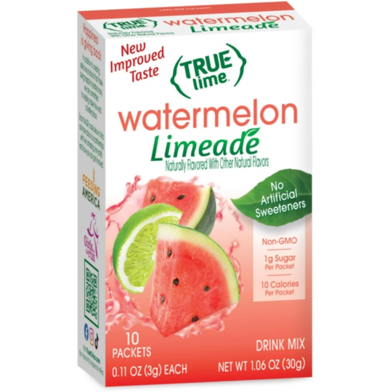 True Lime, Watermelon Limeade Drink Mix 10 Packets (Pack Of 6)