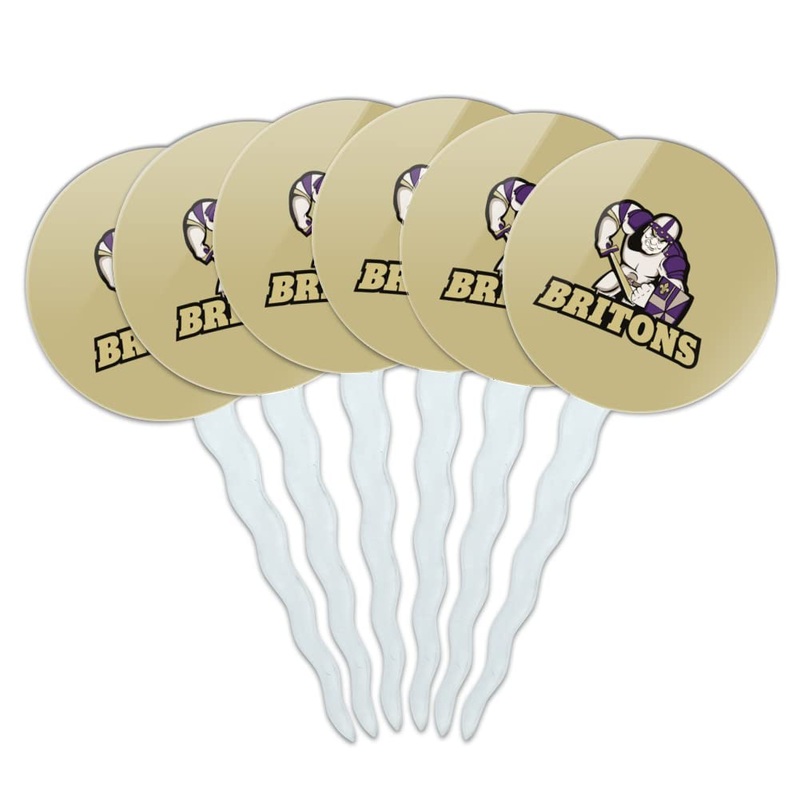 Albion College Secondary Logo Cupcake Picks Toppers Decoration Set Of 6