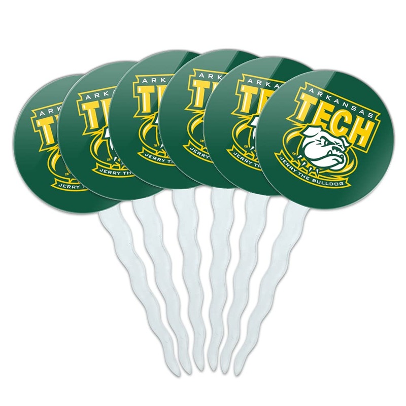 Arkansas Tech University Official Logo Cupcake Picks Toppers Decoration Set Of 6