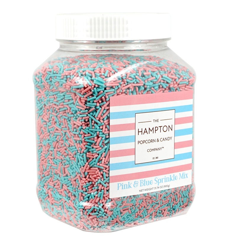 Blue & Pink Sprinkles Jimmies 1.98 Pounds Container, Gender Reveal Candy, Pink And Blue Candy, Sprinkles For Cake Decorating, Ca