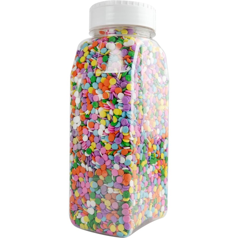 Cake Mate Pastel Confetti Sprinkles - Colorful Pink, Yellow, Green, Blue, & Purple Disc Sprinkles For Cakes, Cupcakes, Cookies,