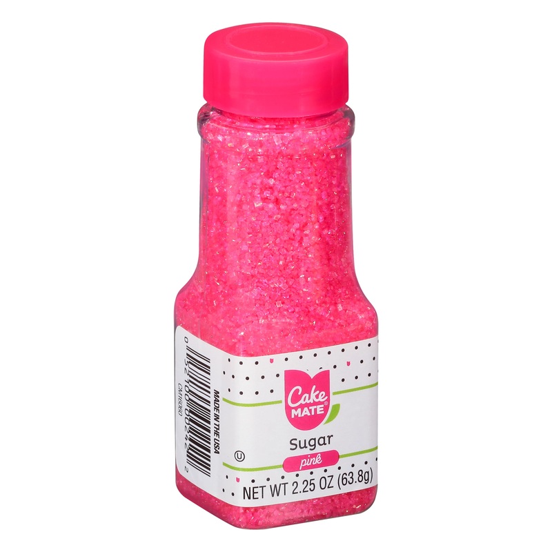 Cake Mate Pink Crystal Sprinkles Decors - Edible Pink Crystal Sugar Sprinkles For Cupcakes, Cakes, Cookies & Desserts - Perfect