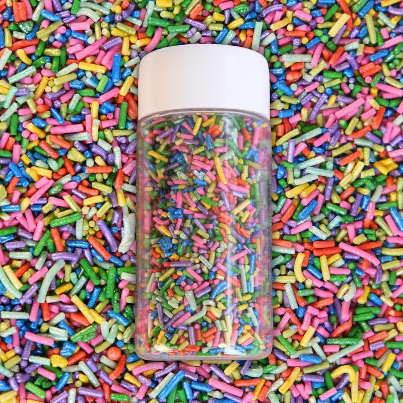 Confect Galaxy Pop Rainbow Sprinkles - Custom Blend Multicolor Jimmies - Edible Cake & Cupcake Decorating Toppings - Vegan, Glut