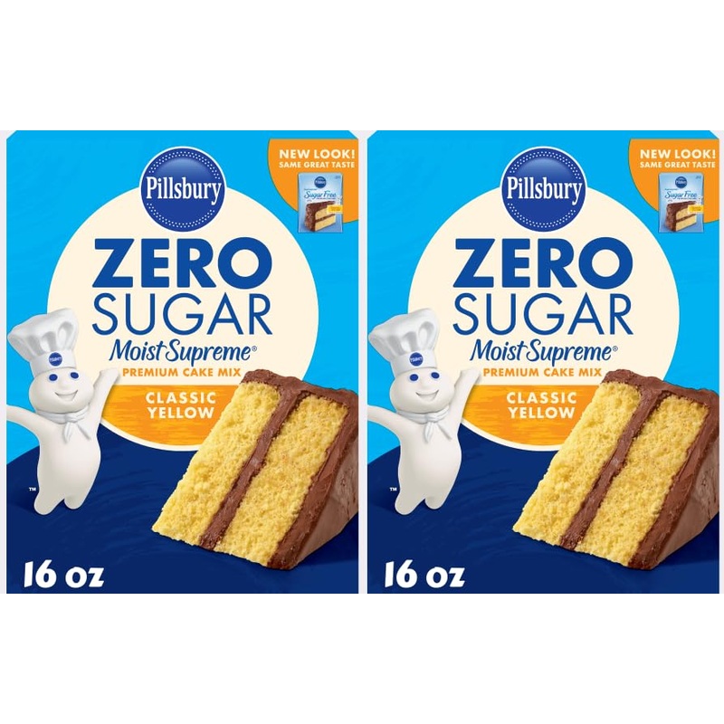 Pack Of 2 Zero Sugar Cake Mix Yellow 16 Oz