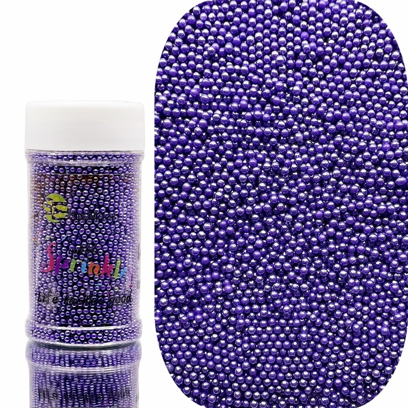 Se Si&Moos Purple Sprinkles Lavender Nonpareils Edible Pearls For Cake Decorating Small Pearl Sprinkles Halloween Cake Decoratio