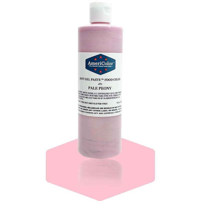 Americolor, Pale Peony, 13.5 Ounce Bottle, Soft Gel Paste Food Color