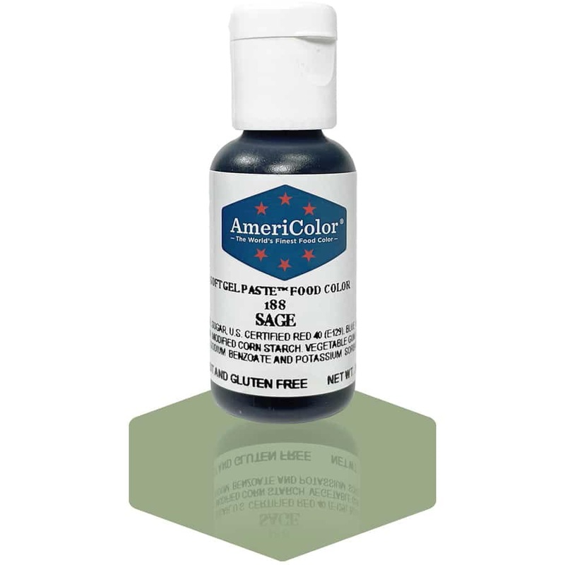 Americolor, Sage, 0.75 Ounce Bottle, Soft Gel Paste Food Color
