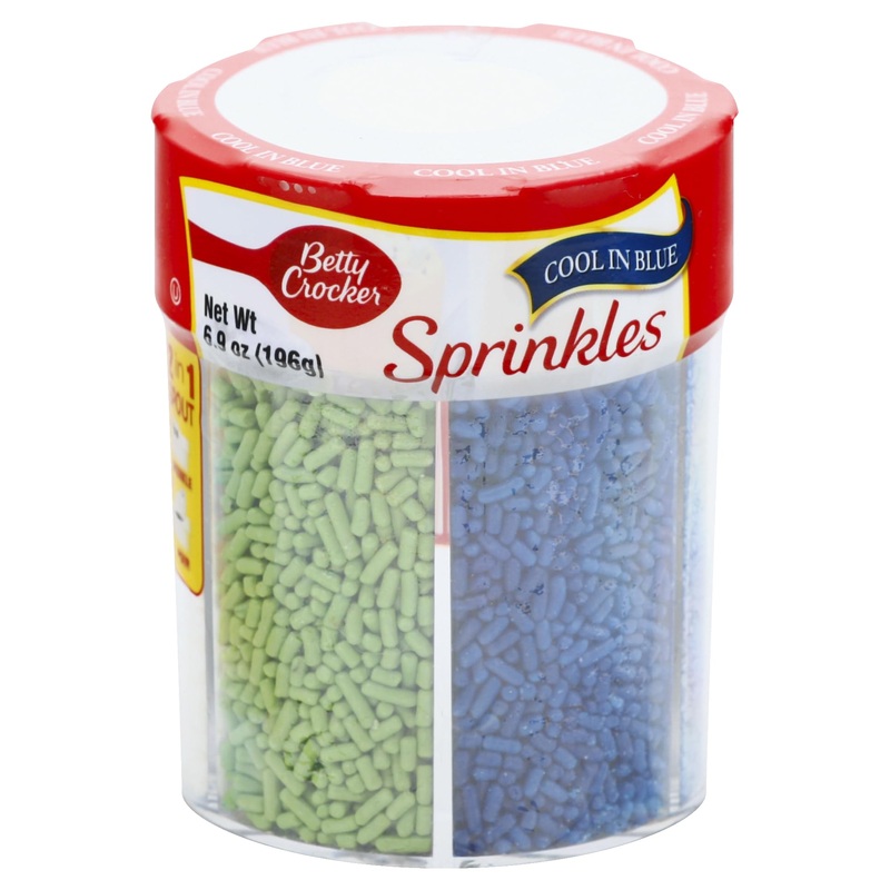 Betty Crocker 6 Color Sprinkles, Dessert Sprinkles For Cake, Cupcake, Cookie Decorating, Baking, Green, Blue, And White Blends 6