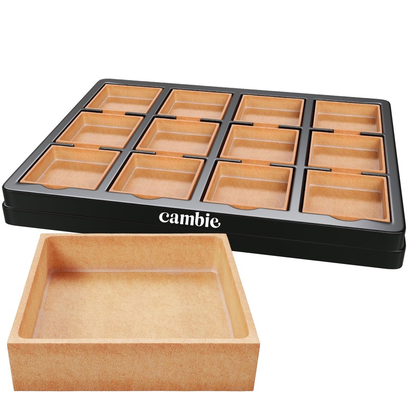 Cambie Large Square Vanilla Tart Shells, 71Mm (2.8'') Diameter, French Style Tart Shells, White Chocolate Coating, Pack Of 24