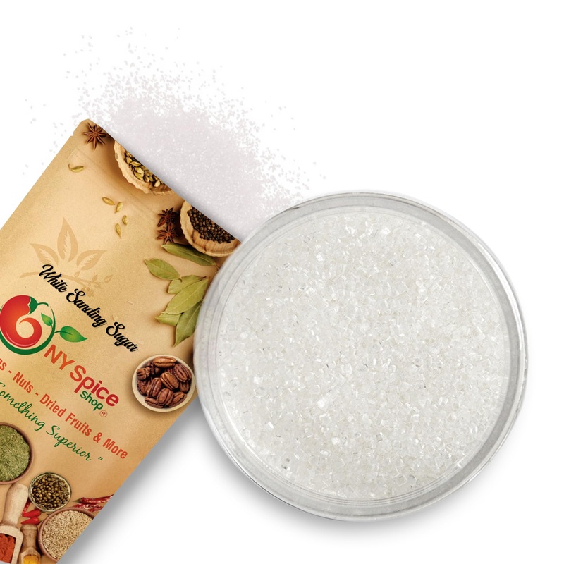 Ny Spice Shop White Sanding Sugar For Memorial Day - 8 Ounce Sweet Colorful Edible Sprinkles For Candy Dish - Chocolate Sprinkle