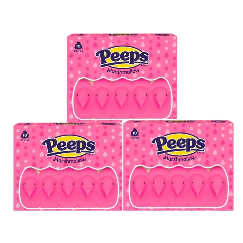 Peeps Easter Marshmallow Chicks, Variety Pack, 10 Count (Assorted Flavors & Colors) (3 Count, Pink Chicks Marshmallow)