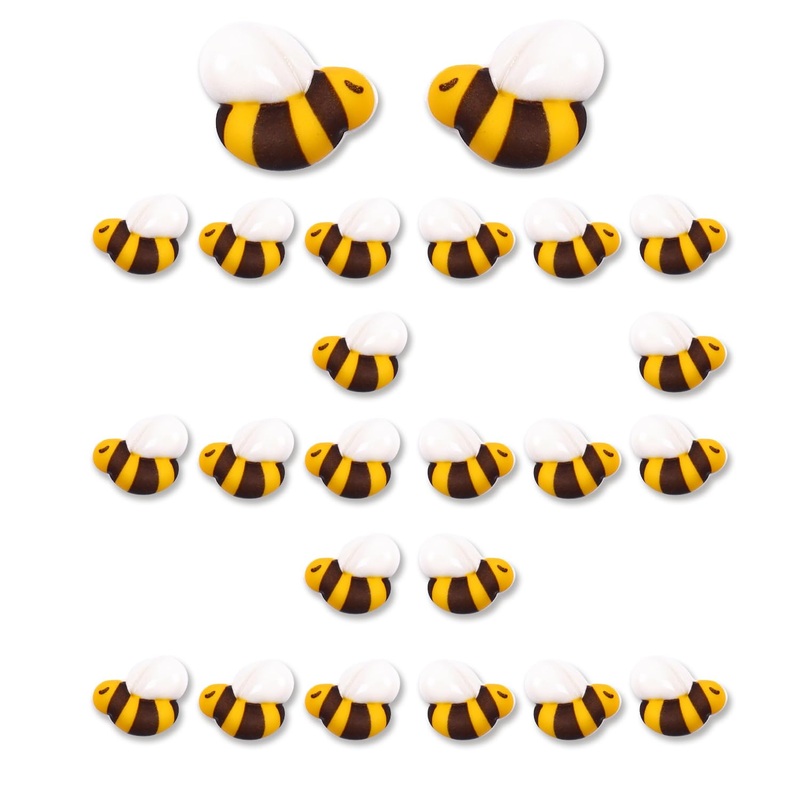 Royal Icing & Candy Bee Sprinkles - 32Pcs Cake Decoration Set For Cupcakes, Macarons & Cakecicles - Perfect For Bee & Spring The