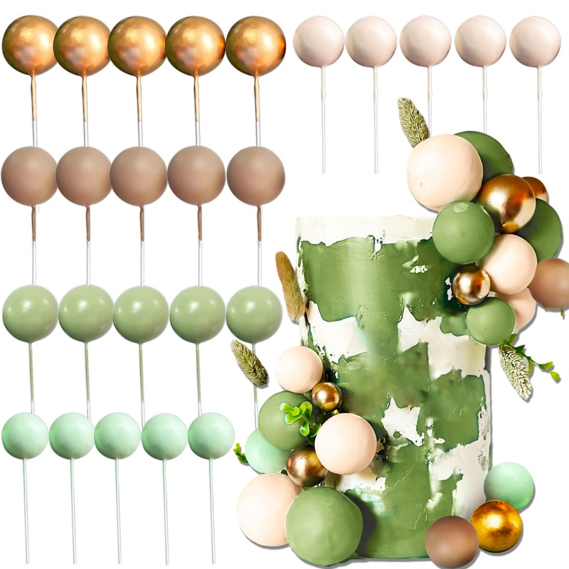 Sage Green Balls Cake Decoration Oliver Green Ball Cake Topper Bohemian Cake Decoration Boho Ball Cake Toppers Baby Shower Birth