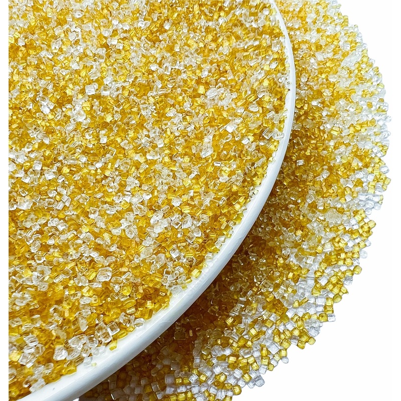 Se Si&Moos Gold And White Sanding Sugar Sprinkles White And Gold Srpinkles Sugar Rimmer For Cocktails, Edible Colored Sugars For