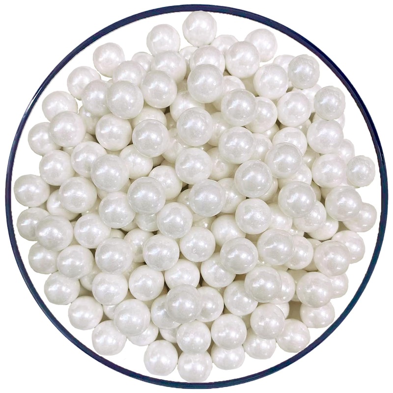 Sentovac 10Mm White Pearl Sprinkles Large Edible Cake Decorating Sugar Candy Cookie Cake Cupcake Topper Ice Cream Baking Decorat