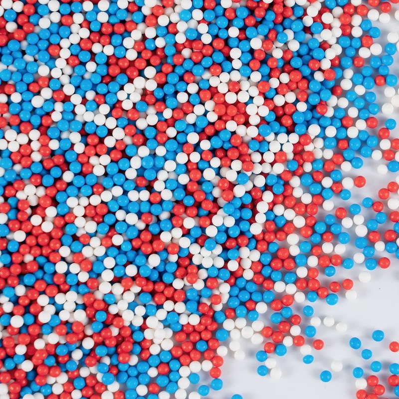 Patriotic Sprinkles For Cake Decorating 7 Ounce Edible Red White And Blue Nonpareils Sprinkles For Cookies, Ice Cream, Cupcake T