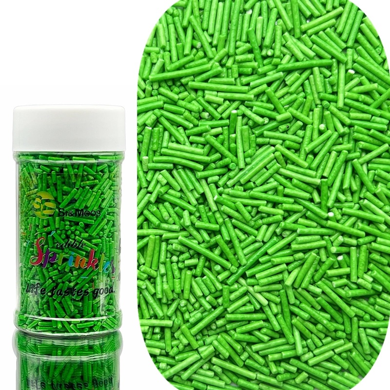 Se Si&Moos Grass Green Jimmies Sprinkles Green Grass Sprinkles For Cake Decorating Edible Crunchy Jimmies For Topping Ice Cream,