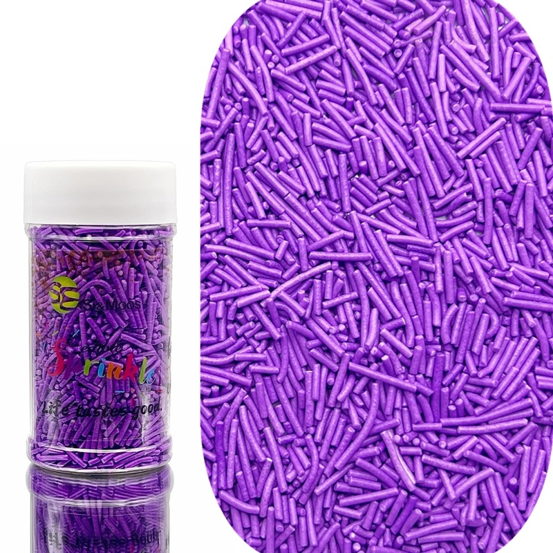Se Si&Moos Purple Jimmies Sprinkles Purple Sprinkles For Cake Decorating Edible Crunchy Jimmies For Topping Ice Cream, Cookies,