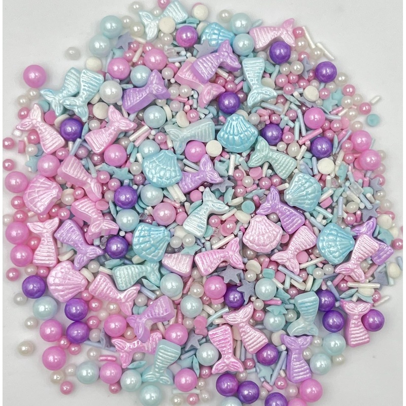 Sentovac Edible Mermaid Pearl Shell Sprinkles | Edible Cake Cupcake Sprinkles 1 Bottle 3.53Oz/ 100G | Cookie And Ice Cream Toppe