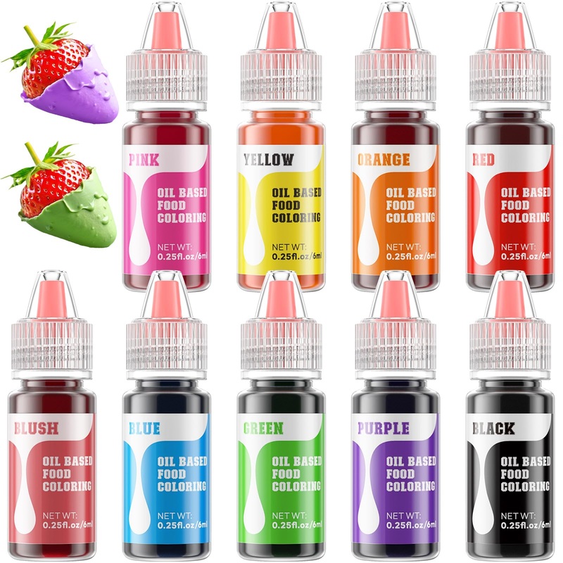 Upgraded Oil Based Food Coloring For Chololate,9 Colors Edible Food Dye For Sugar Candy Melts, Cherrysea Oil Frosting Icing Dye