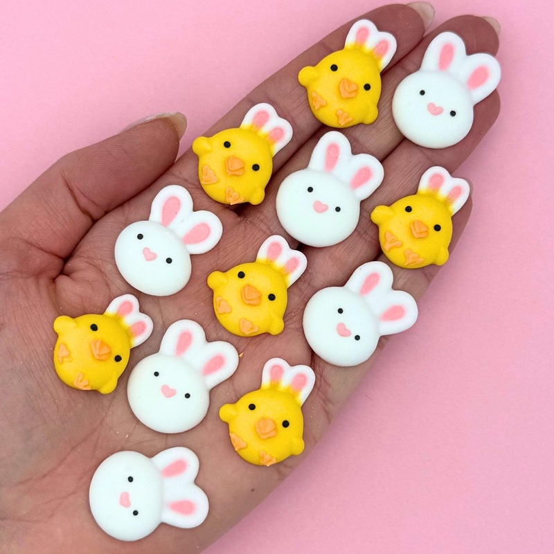 12 Easter Icing Shapes - Bunnies & Chicks - Edible Easter Sprinkles - By Simply Sucr   (12 Easter Shapes)
