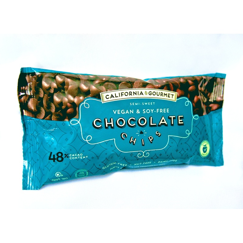 48% Cocoa Vegan Chocolate Chips Soy Free Dairy Free Kosher For Passover Gluten Free Nut Free 8 Oz. Bags  (3 Pack)