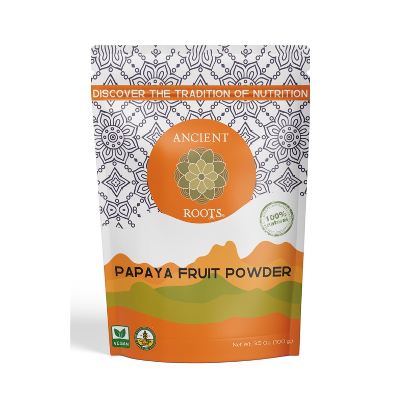 Ancient Roots Papaya Fruit Powder - Natural Food Coloring, No Added Sugar, Filled With Antioxidants, Digestion Support, Tropical