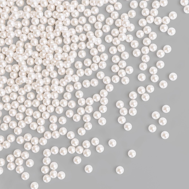 Bayep Edible Pearls For Cake Decorating 7Mm White Sprinkles For Cookies, Baking, Ice Cream, Cupcake Topper Pearl Sprinkles Perfe