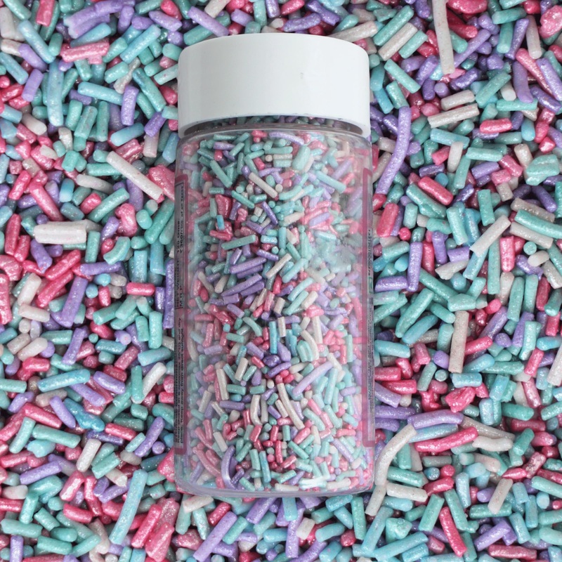 Confect Custom Rainbow Sprinkles - Candyland Jimmies Mix - Vibrant Multicolor Edible Toppings For Cakes, Cupcakes & Desserts - V