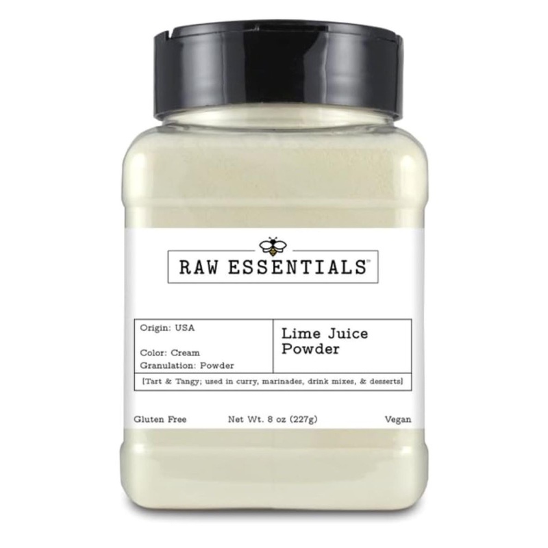 Raw Essentials Lime Powder - Tart & Tangy - Ideal For Cooking, Baking, Seasoning, Beverages, And More! - Gluten Free & Vegan - 8