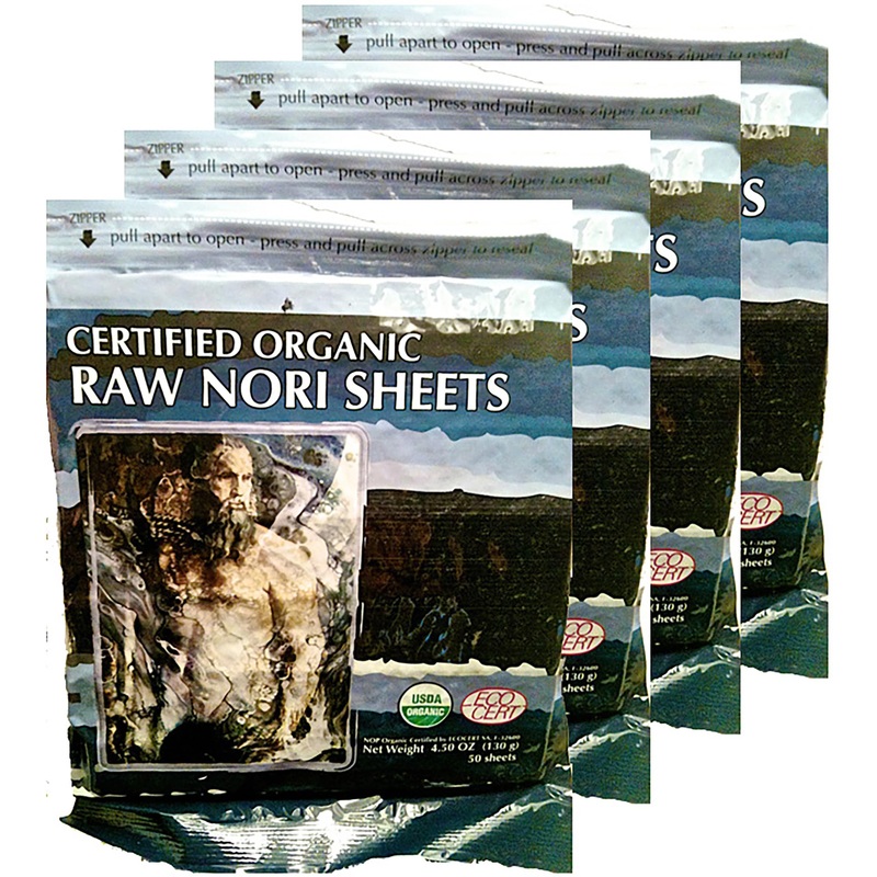 Raw Organic Nori 200 Qty Sheets Pack - Certified Vegan, Raw, Kosher Sushi Wrap Papers - Premium Unheated, Dried Un Cooked, Un- T