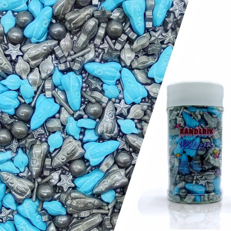 Rockets & Black Pearls Sprinkles Edible Toppers Cake Decorating Mixed Size Cake Decorations Cupcake Toppers Cookie Decorating Pe