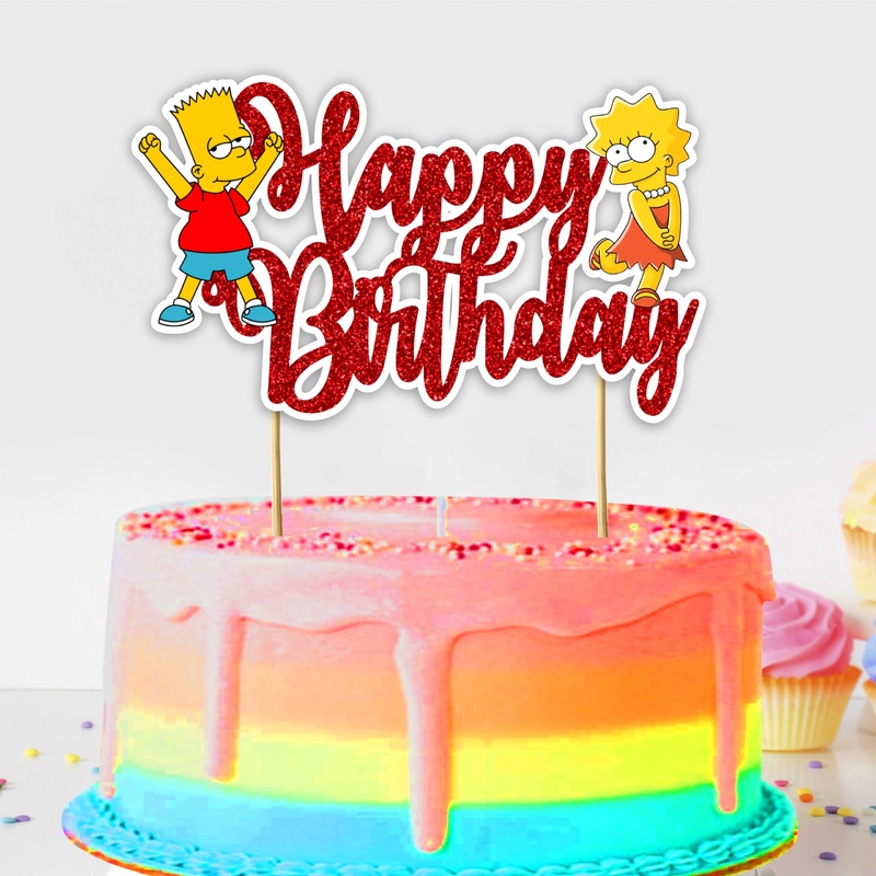 Seyal Brt Simpson Happy Birthday Cake Topper