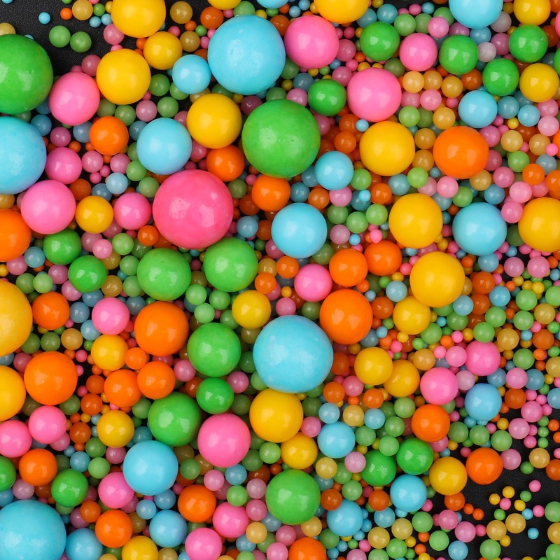 Sprinkles For Cake Decorating, 120G/4.23Oz Pearl Sprinkles Mix, Rainbow Color Edible Sugar Candy Pearls For Baking, Cookie Decor