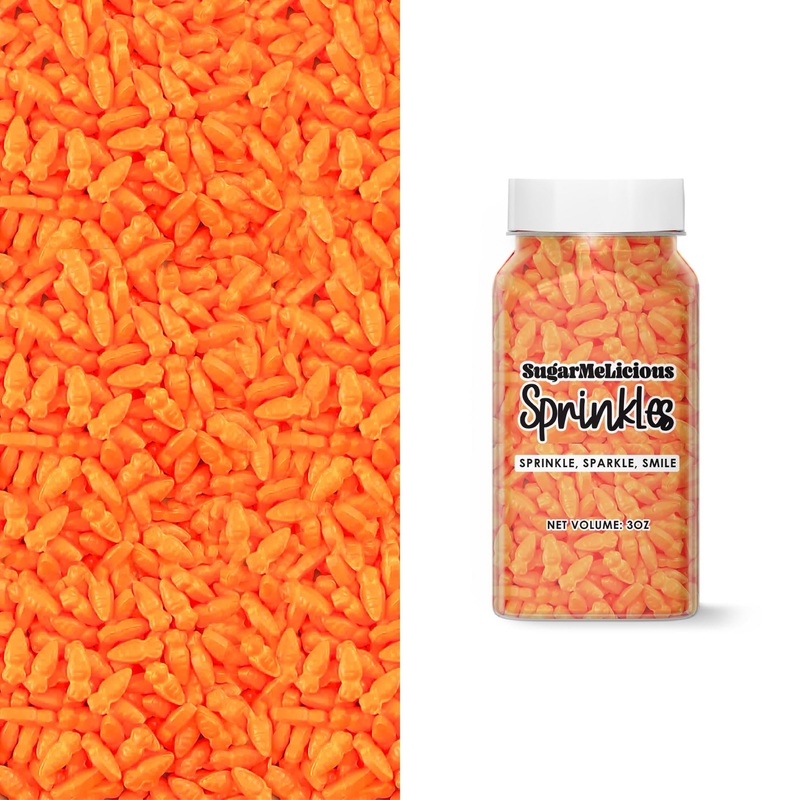 Sugarmelicious Carrot Sprinkles, Festive Sprinkle Mix For Baking & Decorating, Perfect For Cakes, Cupcakes, Cookies, And Dessert