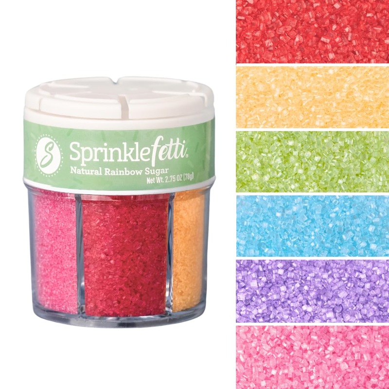 Sweets Indeed Sprinkles 6 Cell Edible Mix Jimmies Perfect For Cake Decorations Baking Ice Cream Cookies Cupcake Topper (Natural