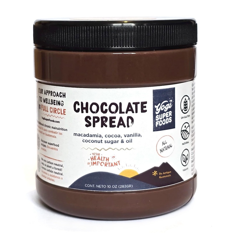 Yogi Super Foods Chocolate Spread, Keto Chocolate Dessert, Low Carb, Keto Friendly, Vegan Healthy Chocolate Spread, Keto Sweets,